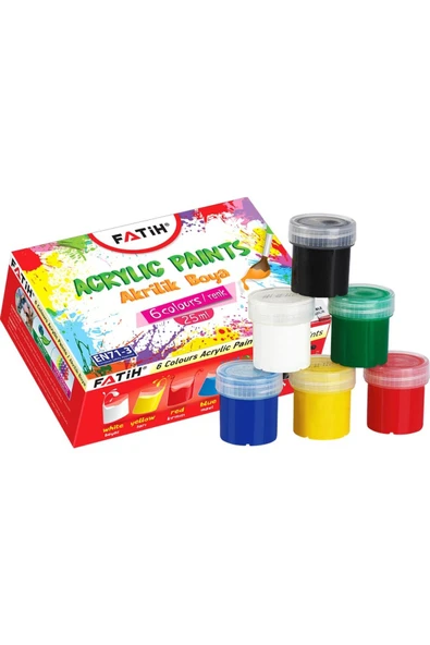Fatih Akrilik Boya 25 ml 6 Lı Takım Karışık ürün görseli 1
