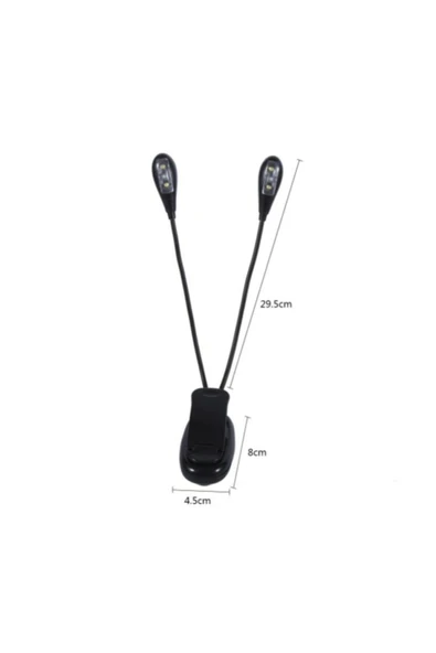 MEKAFİX Booklight Kıskaçlı Kitap Okuma Ders Çalışma Led Mandalli Pilli - 1