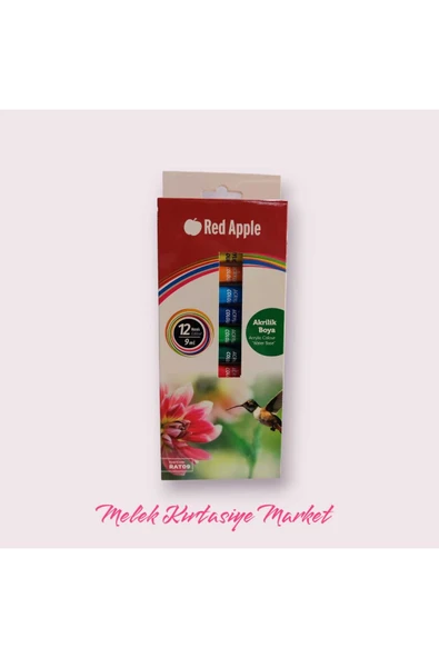 Red Apple Akrilik Boya Tüp 9 ml X 12 Renk Rat09. ürün görseli 1