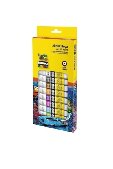 Nova Color Akrilik Boya Tüp 12ml 12li ürün görseli 1