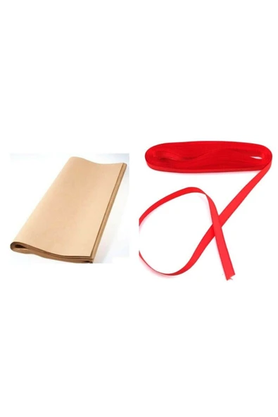 MEKAFİX Kağıt Çeyiz Ve Paket Kağıdı 100 X 150 Cm 10'lu Ve Kırmızı Kurdale - 1