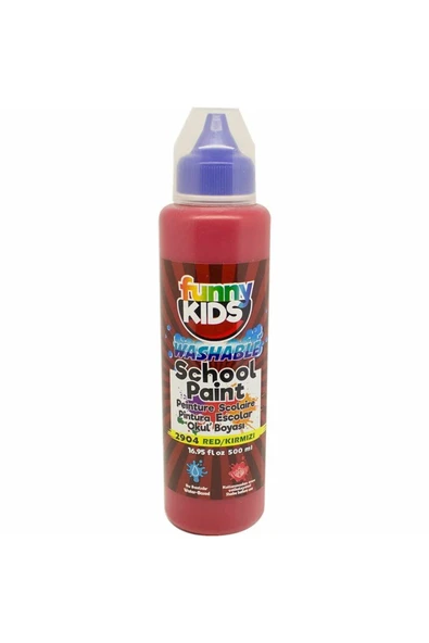 Rich Funny Kids Yıkanabilir Okul Boyası 500ml - 2904 Kırmızı ürün görseli 1