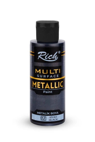 Rich Multi Surface Metalik Akrilik Boya 120 Cc. - Siyah 6520 ürün görseli 1