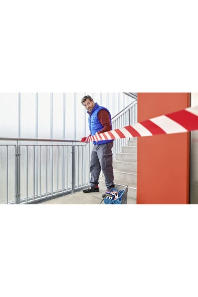 Tesa Yer İşaretleme ve İkaz Bandı, 33m x 50mm, Kırmızı-Beyaz - 5