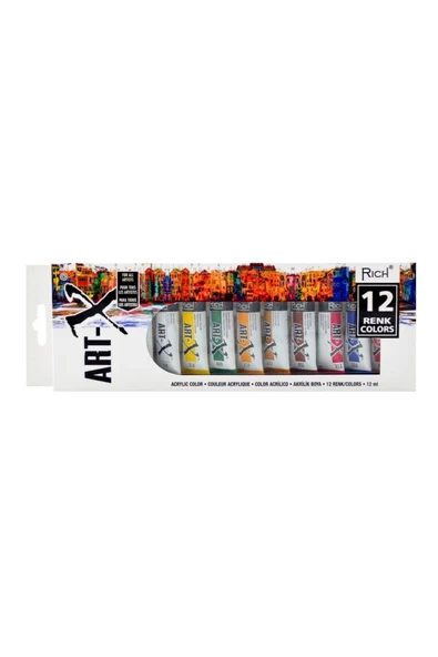 Rich Art X 12x12ml Tüp Akrilik Boya Set / 07521 ürün görseli 1