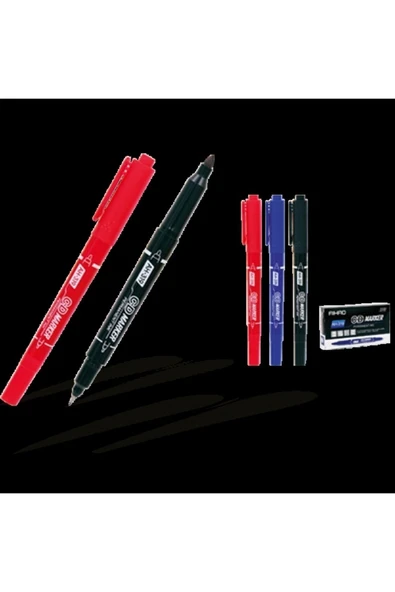 Aihao Asetat Kalemi Permanent Çift Taraflı Siyah Ah-319 - 12'li Paket ürün görseli