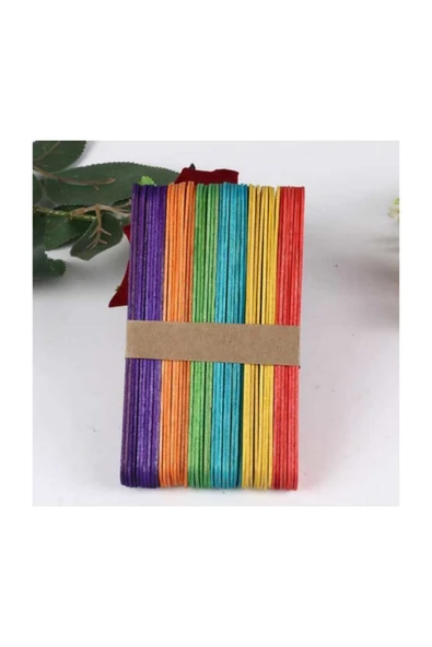 Dünya Magnet 200 Adet Ahşap Jumbo Büyük Boy Renkli Dil Çubuğu - Dondurma Çubuğu Çx - Resim 2