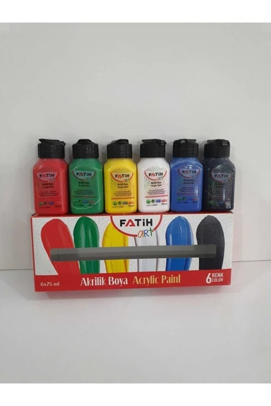 Fatih Akrilik Boya 75 ml 6 Renk 55505 - Resim 3