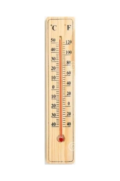 ÇELİKEL Ahşap Derece Termometre Duvar Tipi Dayanıklı Termometre - Resim 3