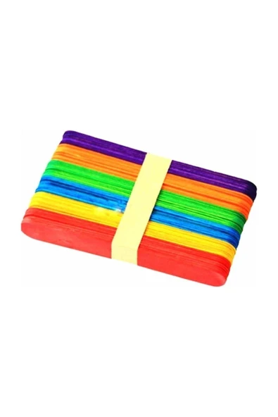 Dünya Magnet 200 Adet Ahşap Jumbo Büyük Boy Renkli Dil Çubuğu - Dondurma Çubuğu Çx ürün görseli 1