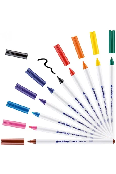 Edding 4600 10'lu Kumaş Kalemi Set - Basic - Resim 2