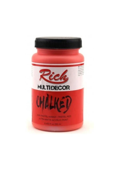 Rich Multi Decor Chalked Akrilik 250ml N:4530 Pastel Kırmızı ürün görseli 1