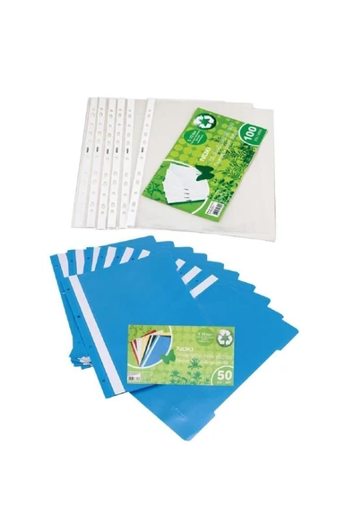 Noki Eco Telli Dosya 50'li Ve Eco Poşet Dosya 100 'lü - 1