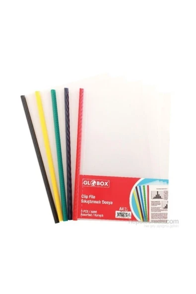 Globox A4 Sıkıştırmalı Dosya Karışık Renk (5 Li Paket) 6427 ürün görseli 1