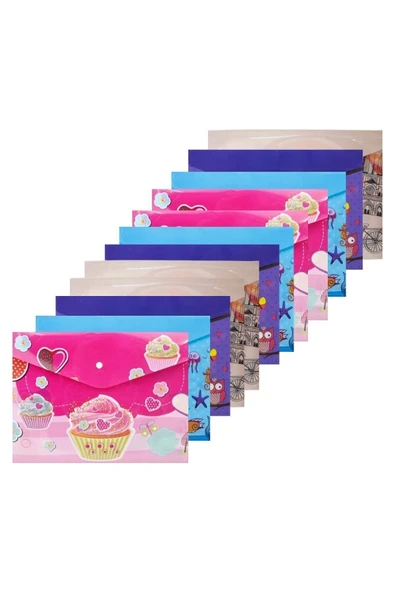 Noki A4 Baskılı Çıtçıtlı Dosya Kız Desenler 12 Adet (3105k) ürün görseli 1