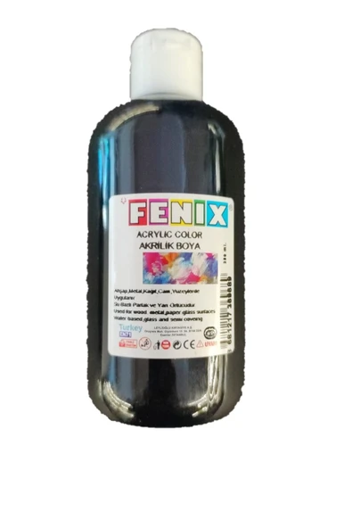 ADN KIRTASİYE Fenix Siyah Akrilik Boya 250 Ml ürün görseli 1