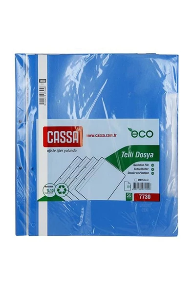 Cassa Telli Dosya Plastik Eco A4 Mavi 7730 50 Li - 2