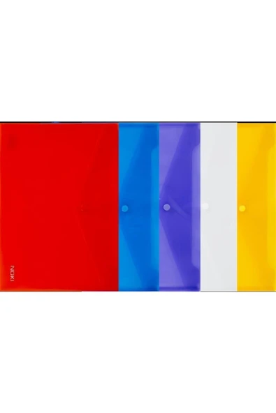 Noki Çıtçıtlı Şeffaf Zarf Dosya A4 12'li Paket - 1