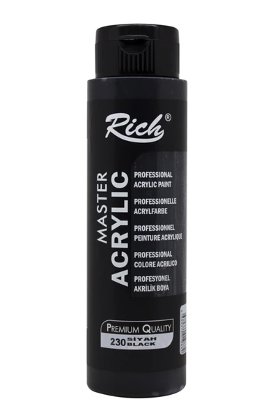 Rich Akrilik Boya Master 500 Cc Siyah ürün görseli 1