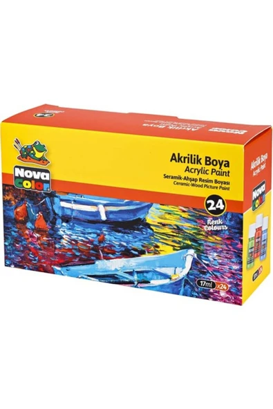 Nova Color NC-2009 AKRİLİK BOYA 17ML 24 LÜ (Kağıt Tuval Ahşap Cam Duvar Metal Boyama) ürün görseli 1