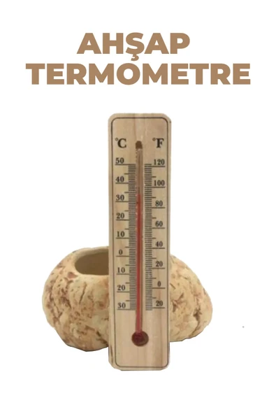 ÇELİKEL Ahşap Derece Termometre Duvar Tipi Dayanıklı Termometre ürün görseli 1