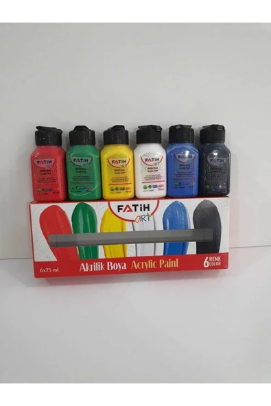 Fatih Akrilik Boya 75 ml 6 Renk 55505 - Resim 2