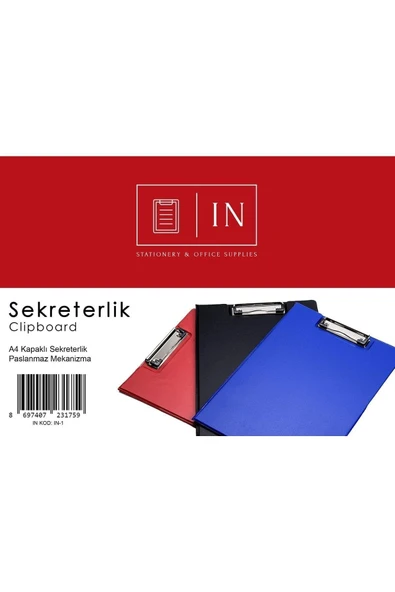 İN OFİS Kapaklı Sekreterlik Lacivert, Siyah, Kırmızı - 1