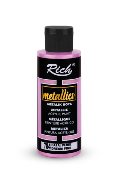 Rich Metalik Akrilik Boya 120cc. N:784 Hayal Pembe ürün görseli 1