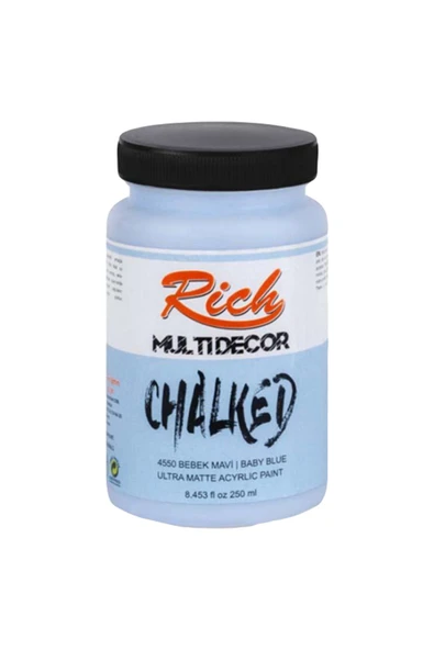 Rich Multi Decor Chalked Akrilik Boya Bebek Mavi 250ml ürün görseli 1