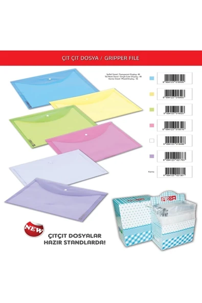 Abka Çıtçıtlı Dosya Kırmızı - 12'li Paket - 1