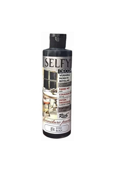 Rich Rıch Selfy Decor Akrilik Boya 874 Siyah 240 Cc - 1