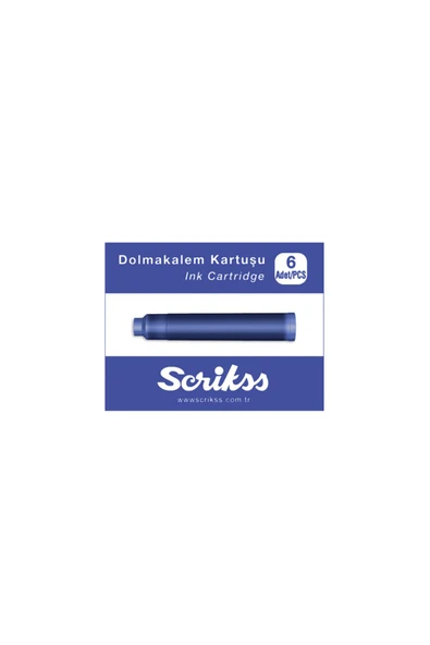 Scrikss Dolma Kalem Kartuşu Mavi 6 Lı - 2