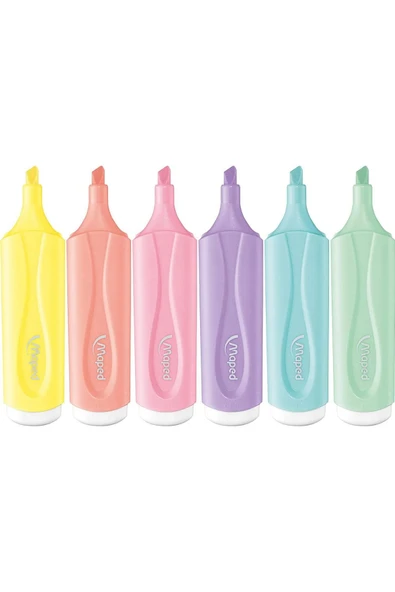 Maped Pastel Renkli Fosforlu Kalem Seti Kesik Uçlu Pastel Fosforlu Kalem Seti - Resim 3