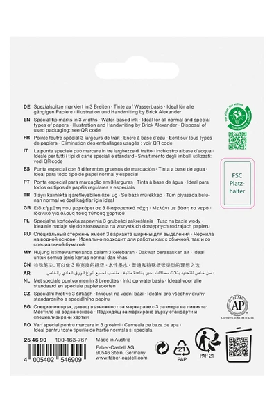 Faber Castell Fosforlu Kalem Seti 4'lü, Graffiti, 3 Farklı Çizgi Kalınlığı, Dayanıklı Mürekkep - Resim 3