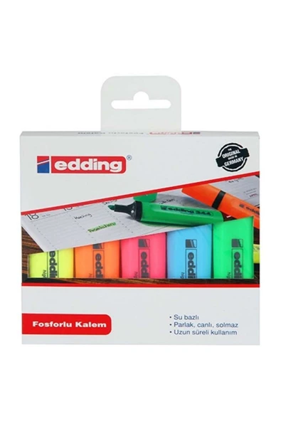 Edding FOSFORLU KALEM 5 Lİ POŞET ürün görseli 1