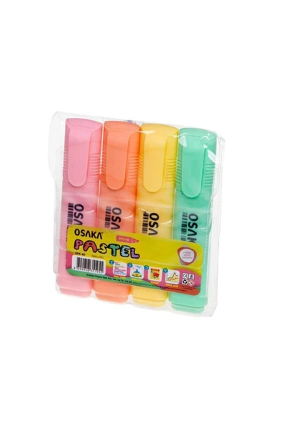Osaka 4 Renk Fosforlu Kalem Pastel Renkler - Resim 5
