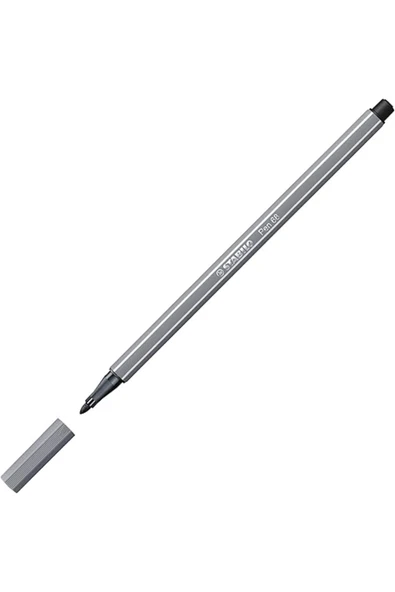 Stabilo - Keçe Uçlu Boya Kalemi - Pen 68 - Koyu Gri - Resim 2