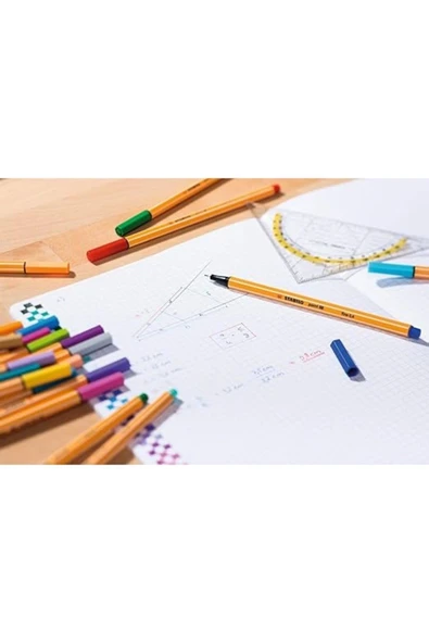 Stabilo - İnce Keçe Uçlu Kalem - Point 88 - Kırmızı - Resim 2