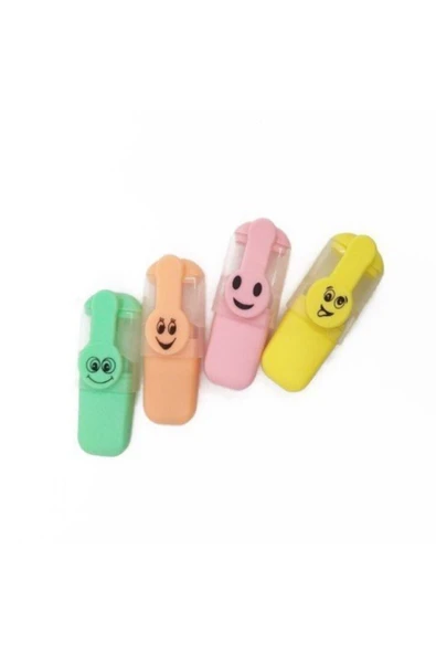 Gıpta Gülen Yüz Mini Pastel 4' Lü Fosforlu Kalem F.k ürün görseli 1