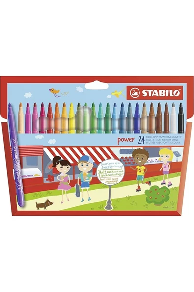 Stabilo power - Keçe Uçlu Boya Kalemi - 24'lü Paket - Çeşitli Renkler ürün görseli 1