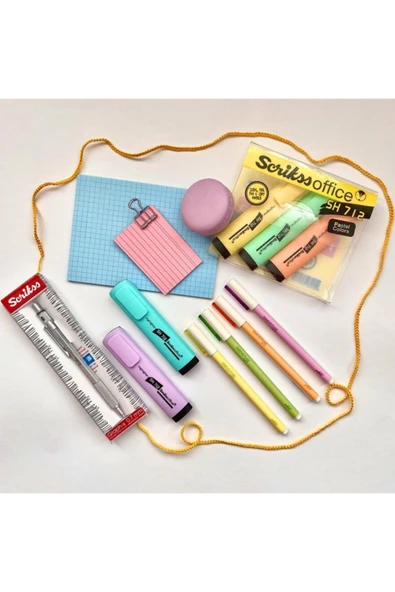 Scrikss Sh712 Pastel Fosforlu 5li Blister Pastel Renkler - Resim 6