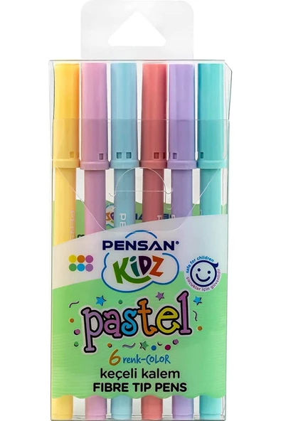 Pensan Kidz 6'lı Keçeli Boya Kalemi - Pastel Renk / 99090 ürün görseli 1