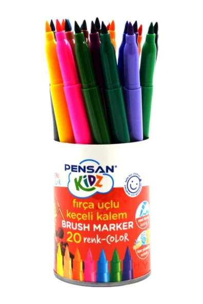 Pensan Kidz 20'li Fırça Uçlu Keçeli Boya Kalemi / 4000 - Resim 2
