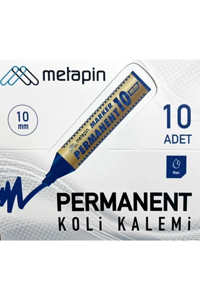 Permanent Metapin Koli Kalemi 10 Mm 10'lu - Mavi - 2
