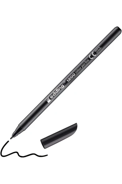 Edding 1200 Ince Uçlu Keçeli Kalem - Siyah - 1 Kalem - Yuvarlak Uçlu 1 Mm ürün görseli 1