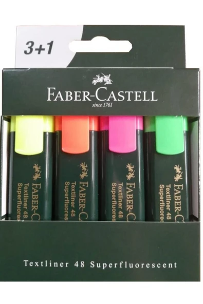 Faber Castell FABER FOSFORLU KALEM 4 LÜ POŞET ürün görseli 1