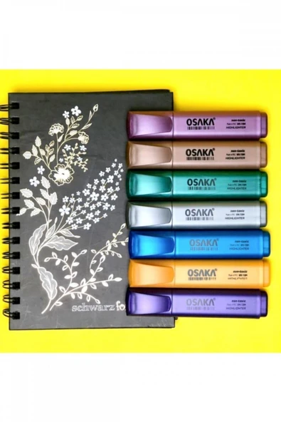 Osaka 7 Renk Karışık Set Metalik Fosforlu Kalem ürün görseli 1