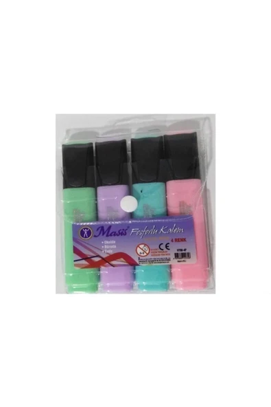 Masis Pastel Fosforlu Kalem 4 Renk 4'lü Paket (y) - 2