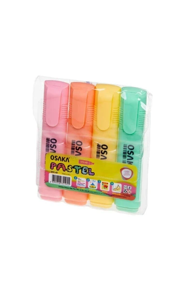 Osaka 4 Renk Fosforlu Kalem Pastel Renkler - Resim 3