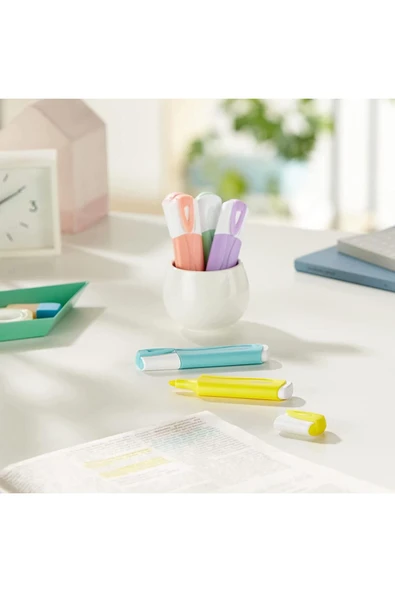 Maped Pastel Renkli Fosforlu Kalem Seti Kesik Uçlu Pastel Fosforlu Kalem Seti - Resim 5